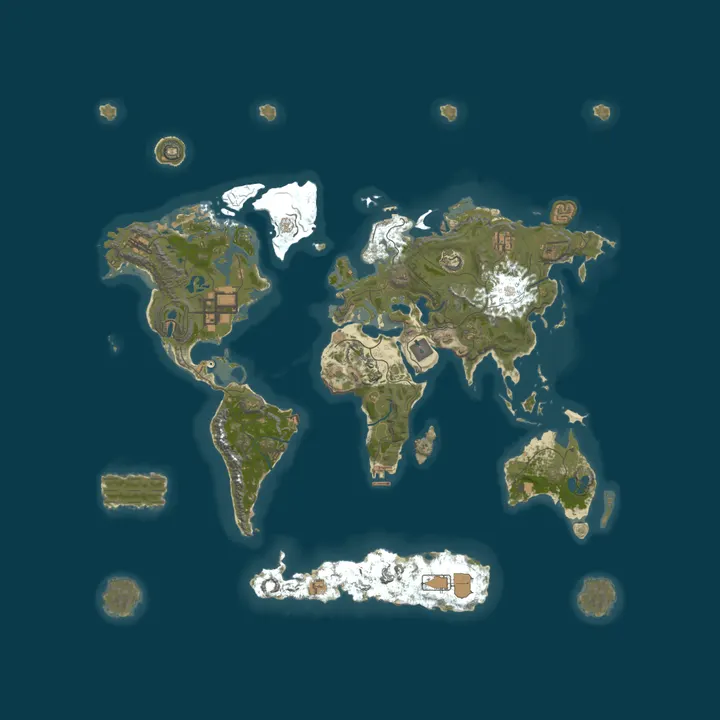 Map of Hex EU ARC 5x PVE | Skills | Jetpack | Quests | Raid Bases