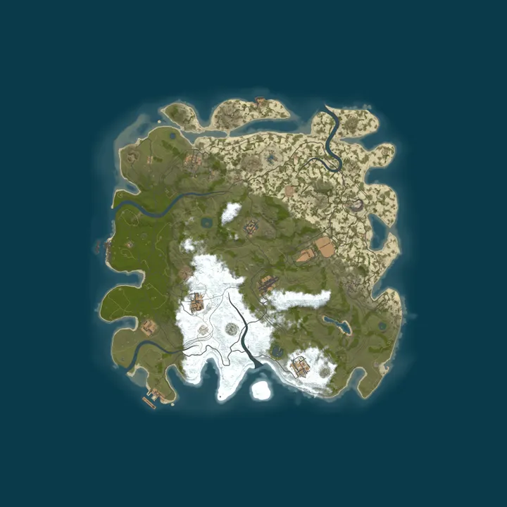 Map of NEVERLAND X10 PVE, custom weapons, raidable bases, abandoned ba