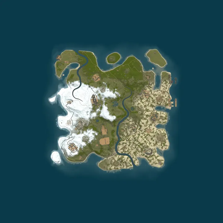 Map of MOJI RUST x500|MAX8|SKINS|LOOT++|KITS 27.10